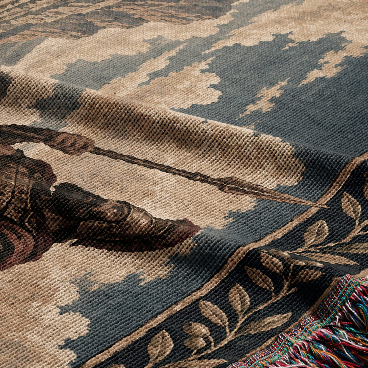 CalmNestStyle David and Goliath in the Valley of Elah jacquard woven blanket