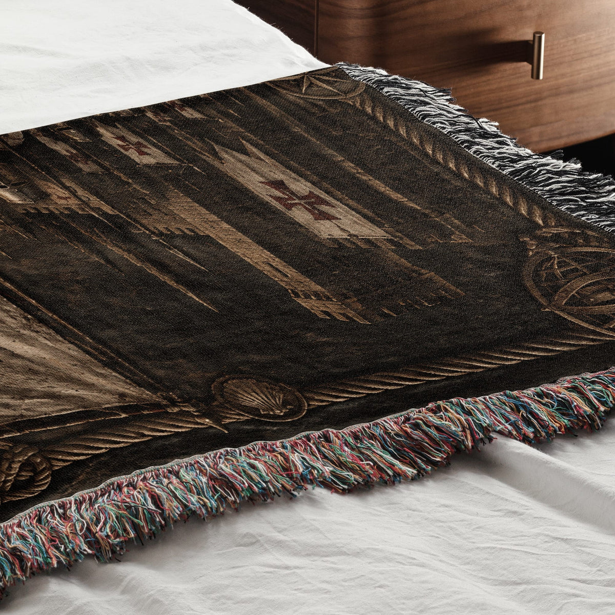 MyDesigns Order of Christ – The Caravel at the Quay jacquard woven blanket