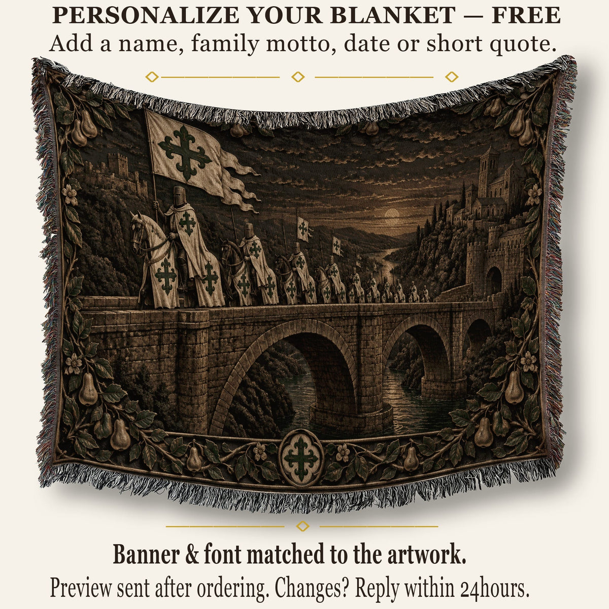 MyDesigns Order of Alcántara – The Roman Bridge jacquard woven blanket