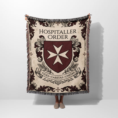 CalmNestStyle Hospitaller Order Fides Caritas Unitas Ornamental Woven Blanket jacquard woven blanket