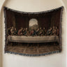 Catholic Last Supper Woven Throw – Renaissance Window Scene, Jacquard Cotton Blanket
