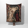 Sacred Annunciation Angel Virgin Mary Icon Artwork Woven Blanket