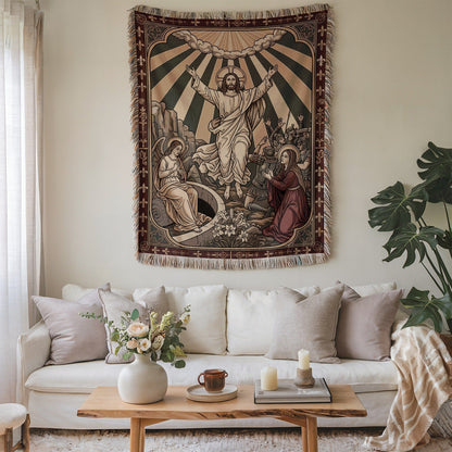 Stunning Wall Tapestry Depicting Sacred Religious Scene