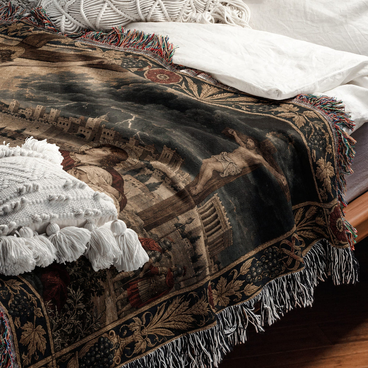 CalmNestStyle Crucifixion at Calvary jacquard woven blanket