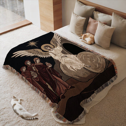 Angel and Saints Illustrated Throw Blanket