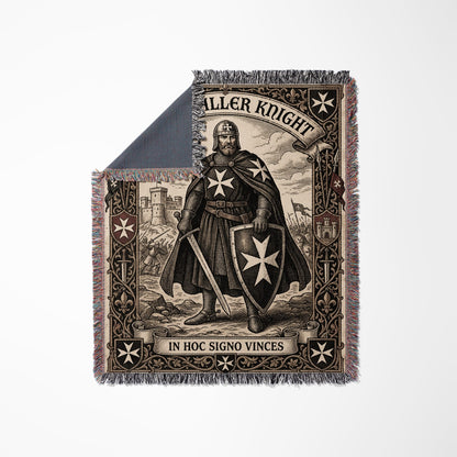 CalmNestStyle Hospitaller Knight In Hoc Signo Vinces Vintage Woven Blanket jacquard woven blanket