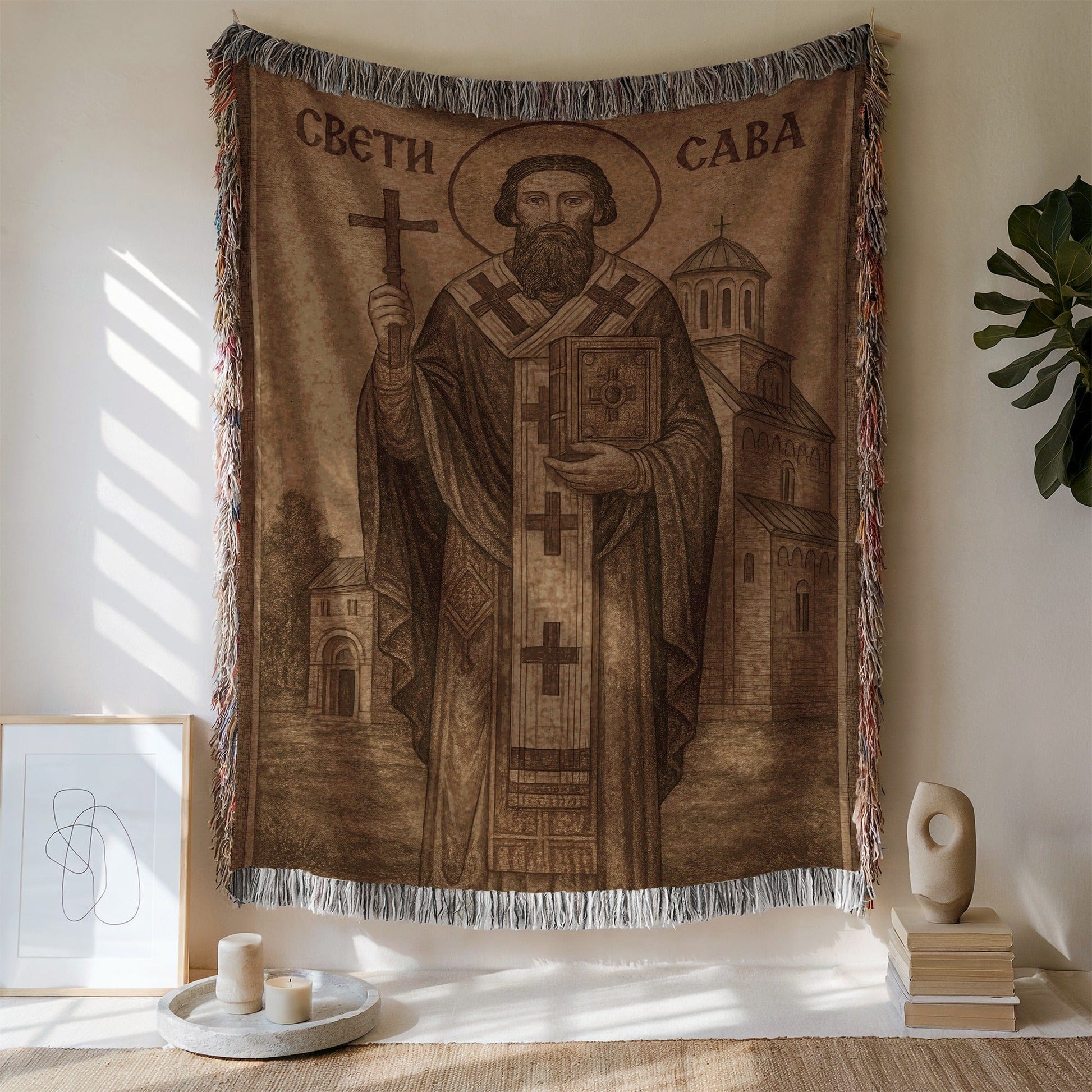 Sveti Sava Religious Wall Decor Tapestry Product