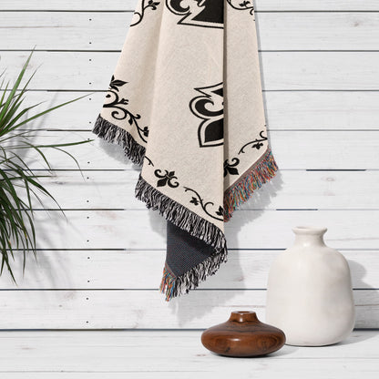 CalmNestStyle Medieval Templar Cross Woven Blanket jacquard woven blanket