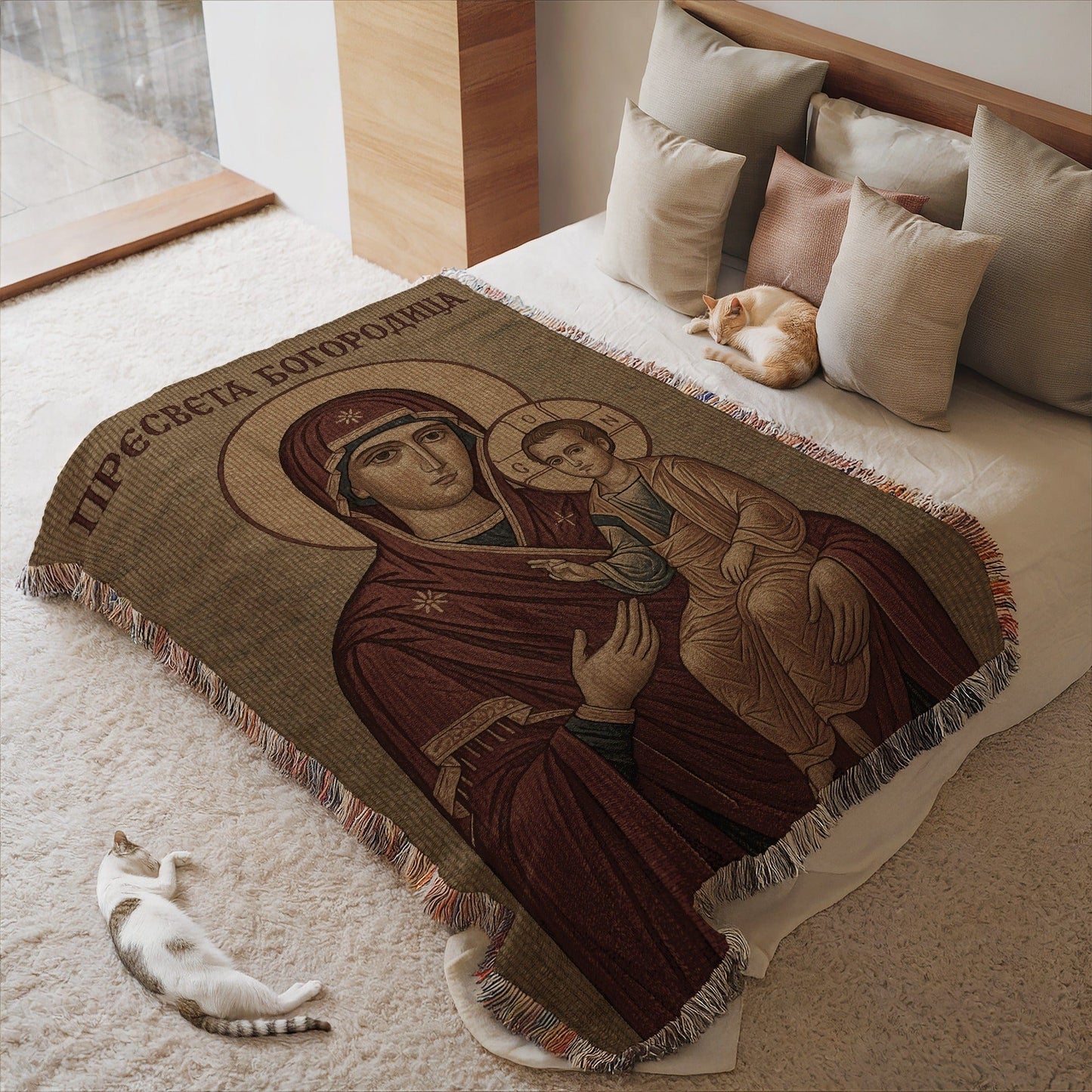 Beautiful Cozy Bedroom Religious Blanket