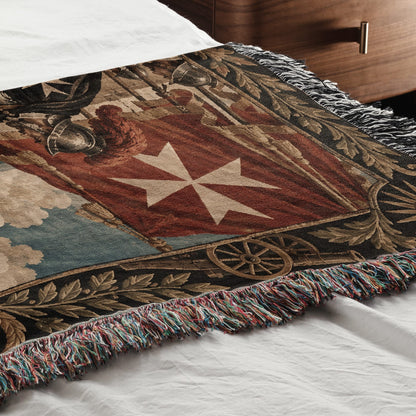 CalmNestStyle Knights of Malta Cannons on the Harbor Walls Woven Blanket jacquard woven blanket