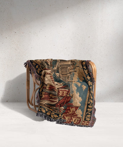 CalmNestStyle Richard the Lionheart on Horseback jacquard woven blanket
