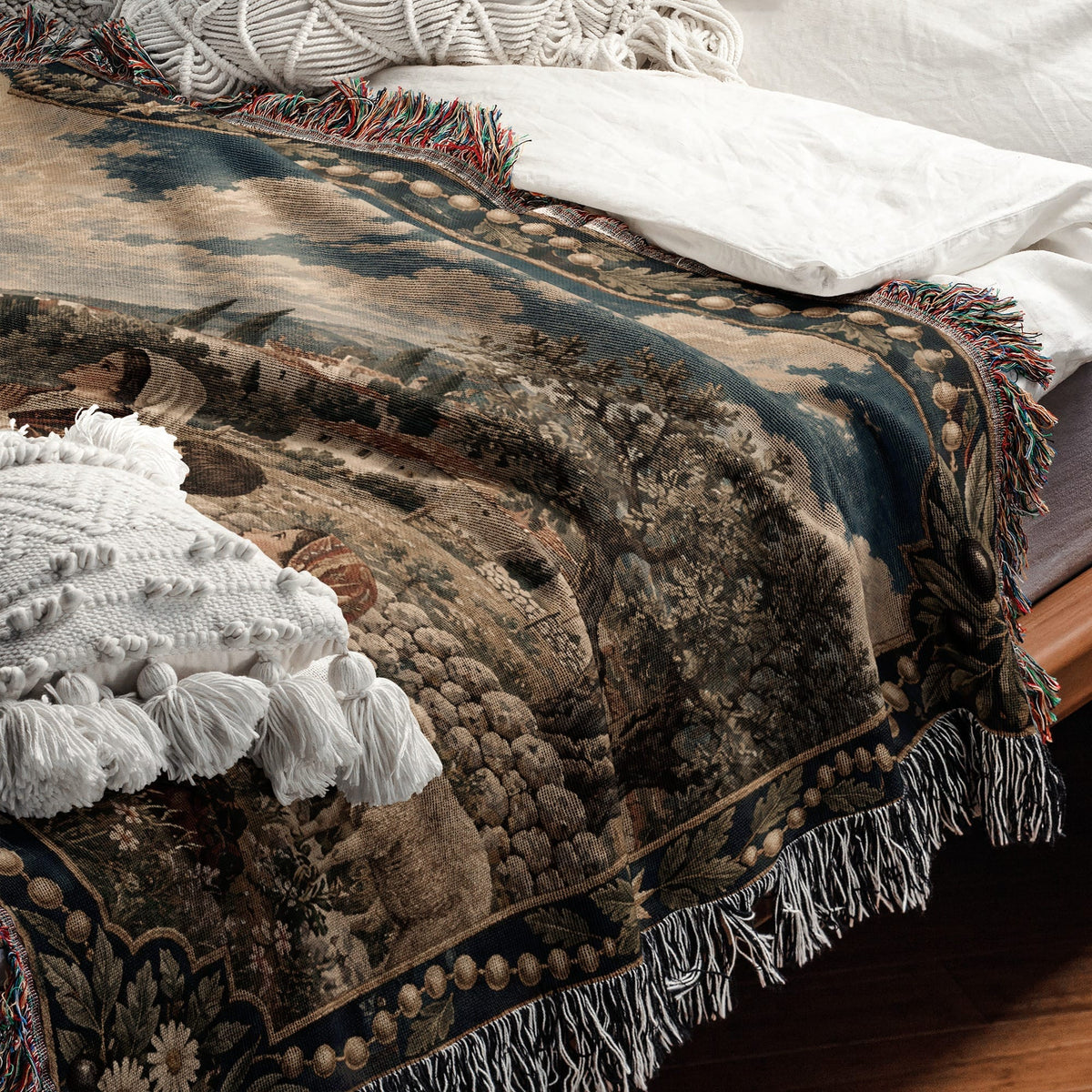 CalmNestStyle Our Lady of Fatima jacquard woven blanket
