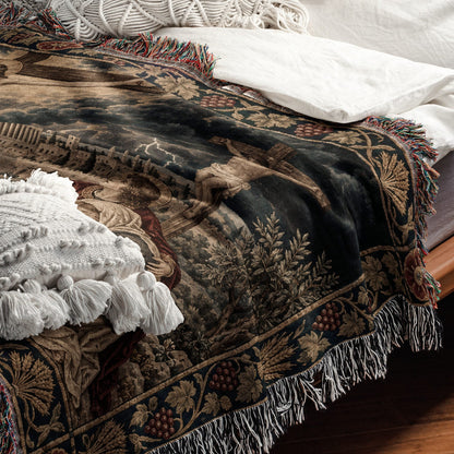 CalmNestStyle Golgotha Crucifixion Scene jacquard woven blanket