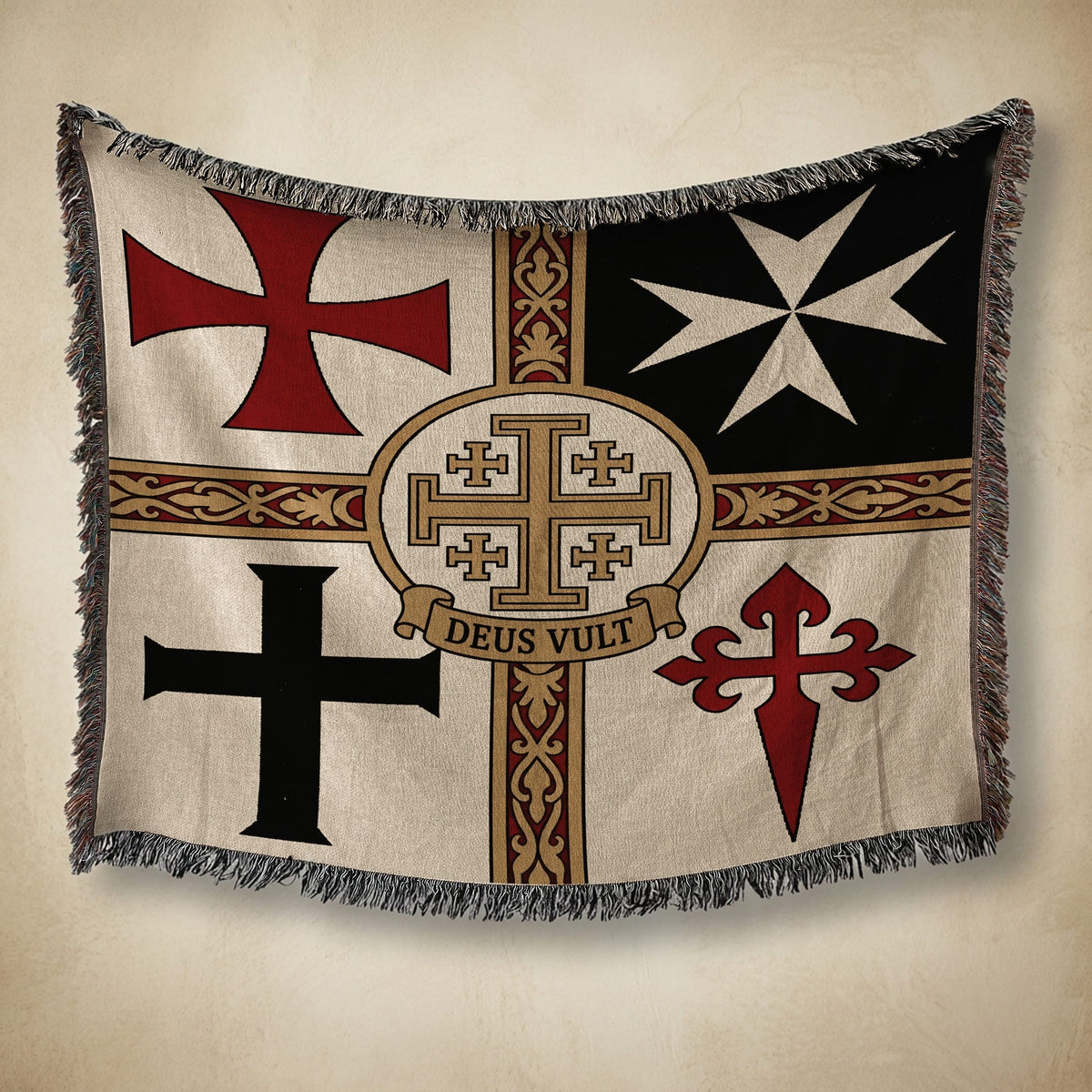 MyDesigns Ancient Orders I Deus Vult jacquard woven blanket