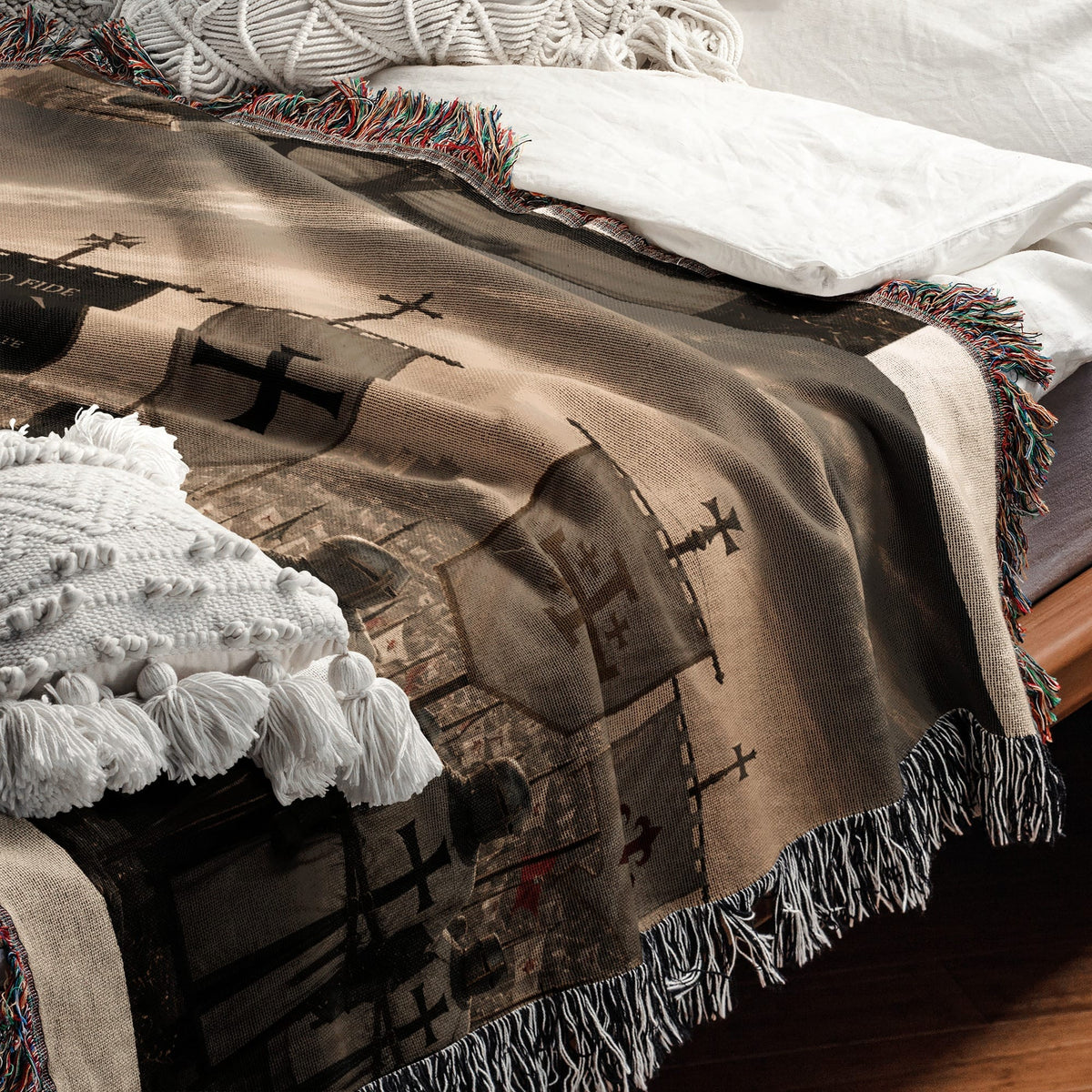 CalmNestStyle Non Nobis Domine Templar Knights jacquard woven blanket