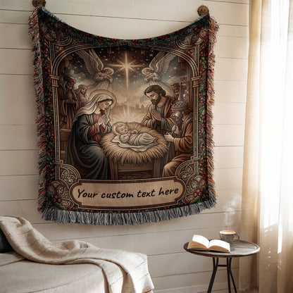 Nativity Scene Personalized Wall Tapestry Christmas Decor