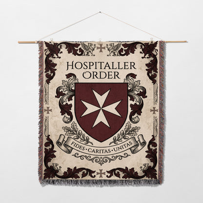 CalmNestStyle Hospitaller Order Fides Caritas Unitas Ornamental Woven Blanket jacquard woven blanket