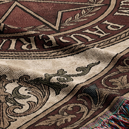 CalmNestStyle Tuitio Fidei et Obsequium Pauperum Seal Woven Blanket jacquard woven blanket