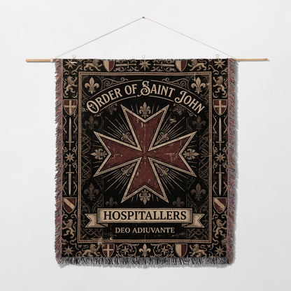 CalmNestStyle Order of Saint John Hospitallers Gold Dark Woven Blanket jacquard woven blanket