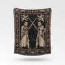 Crusader Duel Woven Blanket Templar Knights Art Throw in Blue