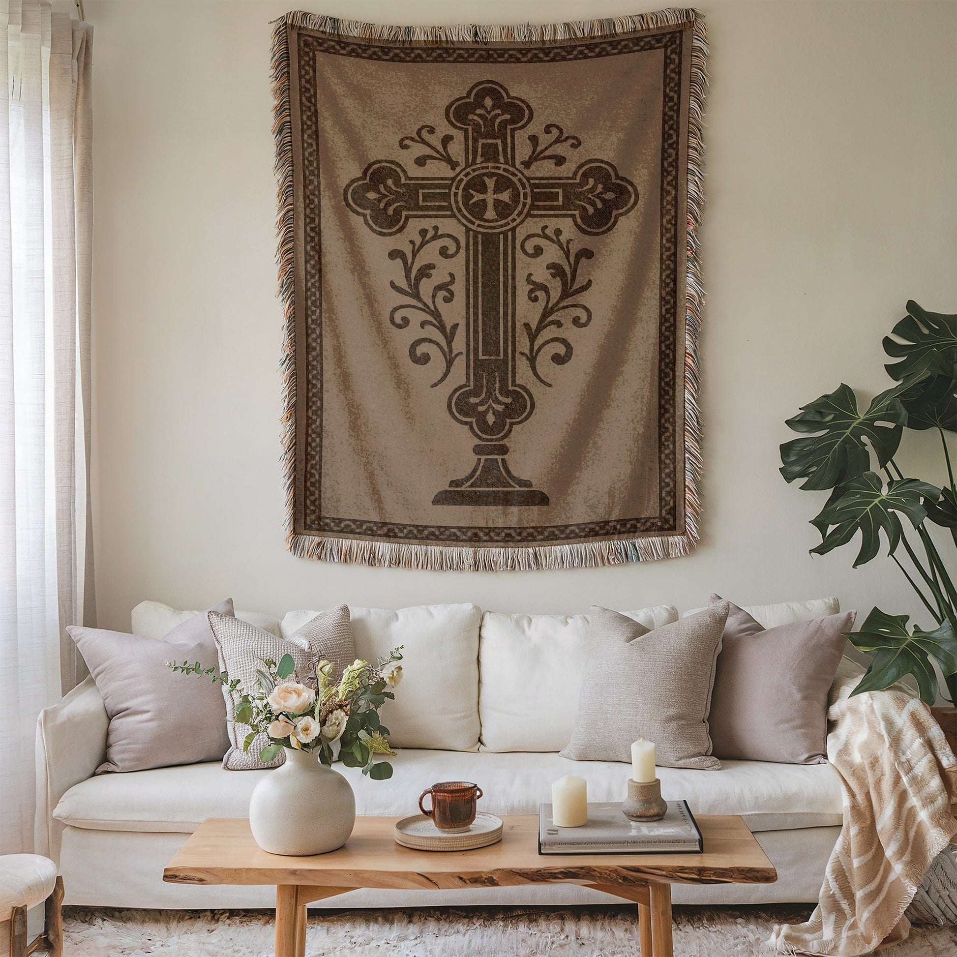 Elegant Cross Design Wall Hanging for Home Decor