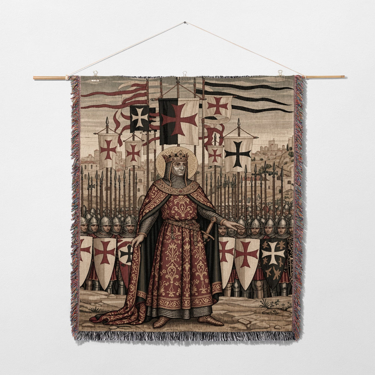 CalmNestStyle Baldwin IV Jerusalem Crusaders Medieval Art Baldwin IV Woven Blanket jacquard woven blanket