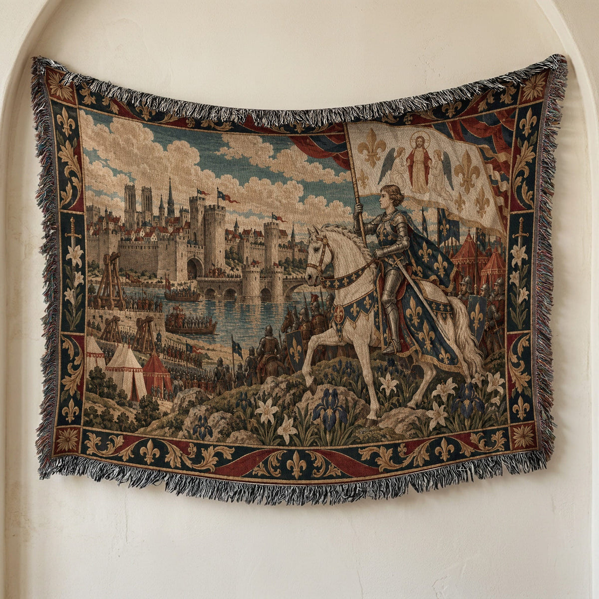 CalmNestStyle Joan of Arc at Orleans jacquard woven blanket