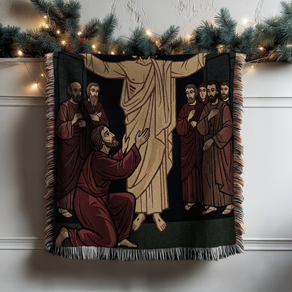 Biblical Tapestry with Religious Scene Blanket