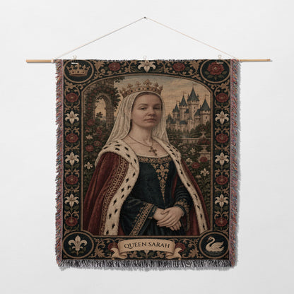 MyDesigns The Rose Queen I Your Portrait, Woven jacquard woven blanket