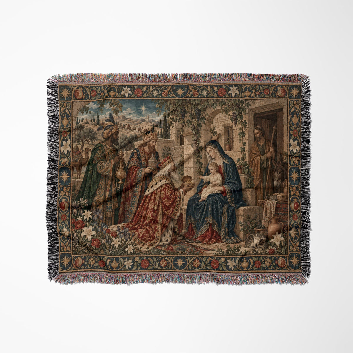 CalmNestStyle The Adoration of the Magi jacquard woven blanket