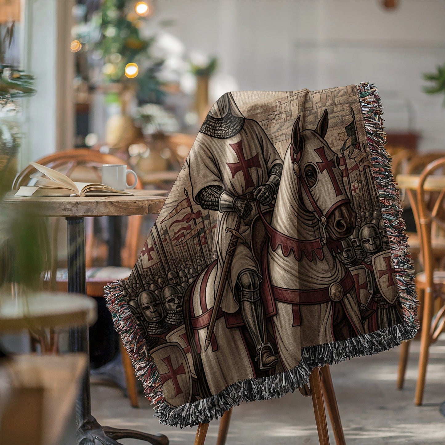 Medieval Knight Templar Design Woven Blanket product