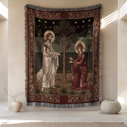 Religious Art Tapestry of Jesus and Mary Wall Hanging