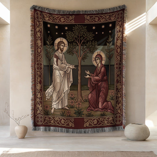 Religious Art Tapestry of Jesus and Mary Wall Hanging