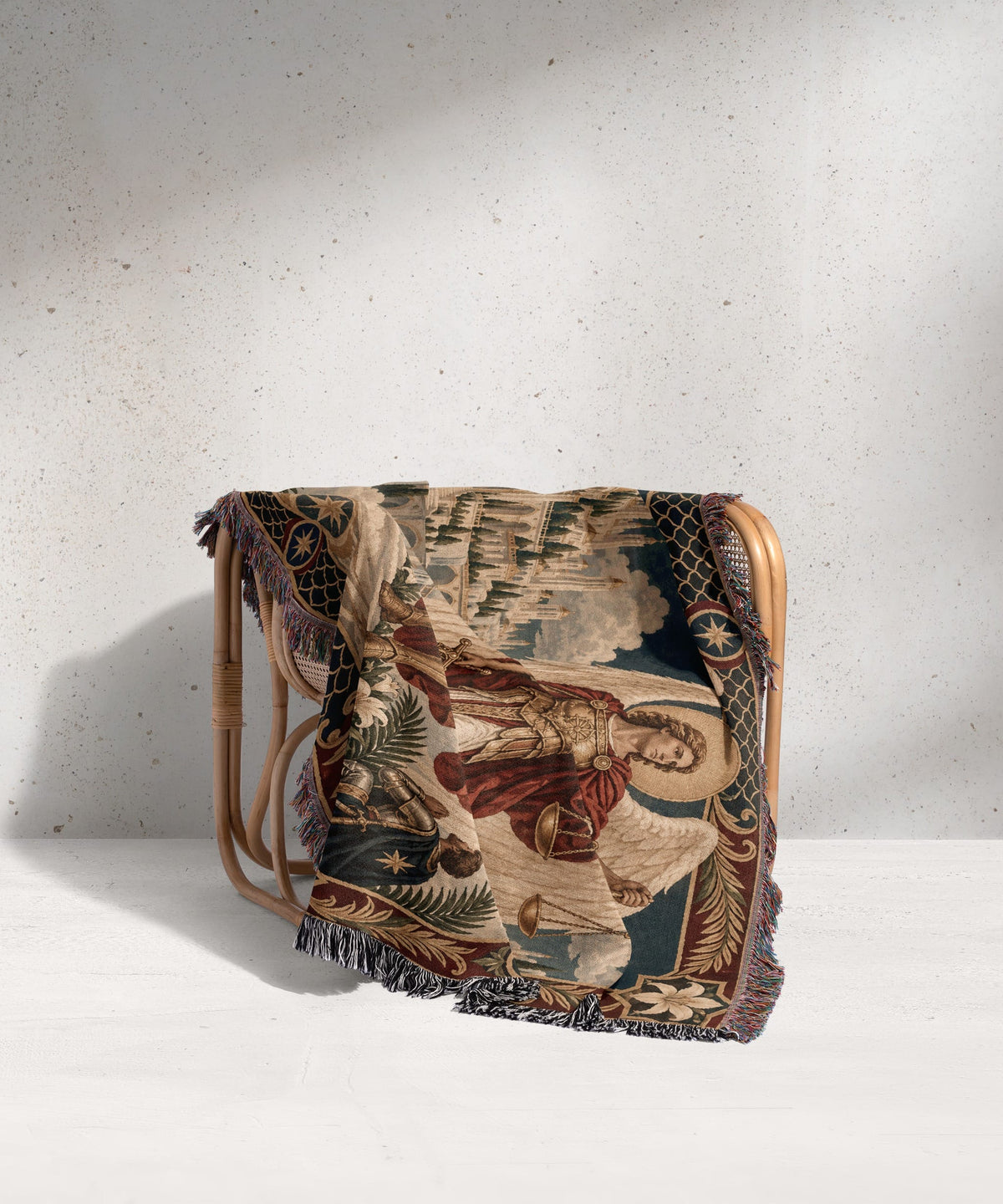 CalmNestStyle Saint Michael and His Knights jacquard woven blanket
