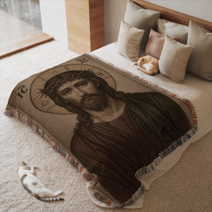 Artistic Jesus Christ Themed Bed Blanket