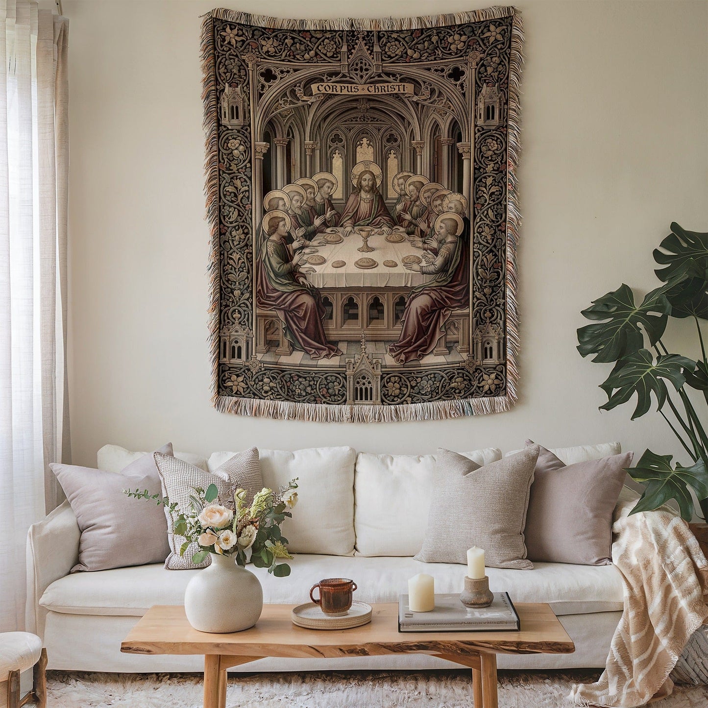 Intricately Designed Corpus Christi Tapestry Wall Art