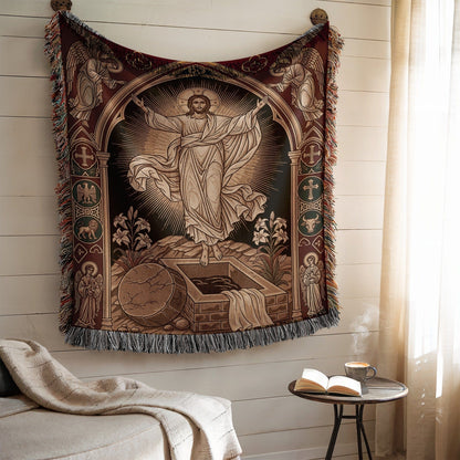Resurrected Christ Tapestry Blanket Art Decor