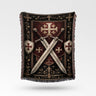 Knights Templar Swords Cross Shield Design Templar Woven Blanket