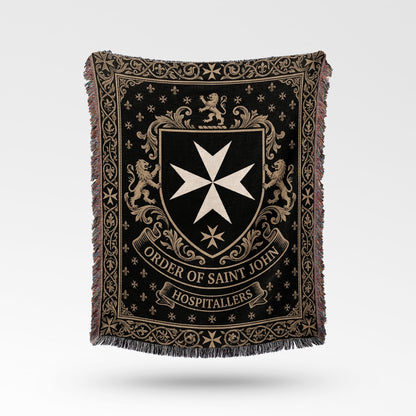 CalmNestStyle Order of Saint John Hospitallers Gold Crest Woven Blanket jacquard woven blanket