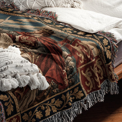 CalmNestStyle Richard the Lionheart on Horseback jacquard woven blanket