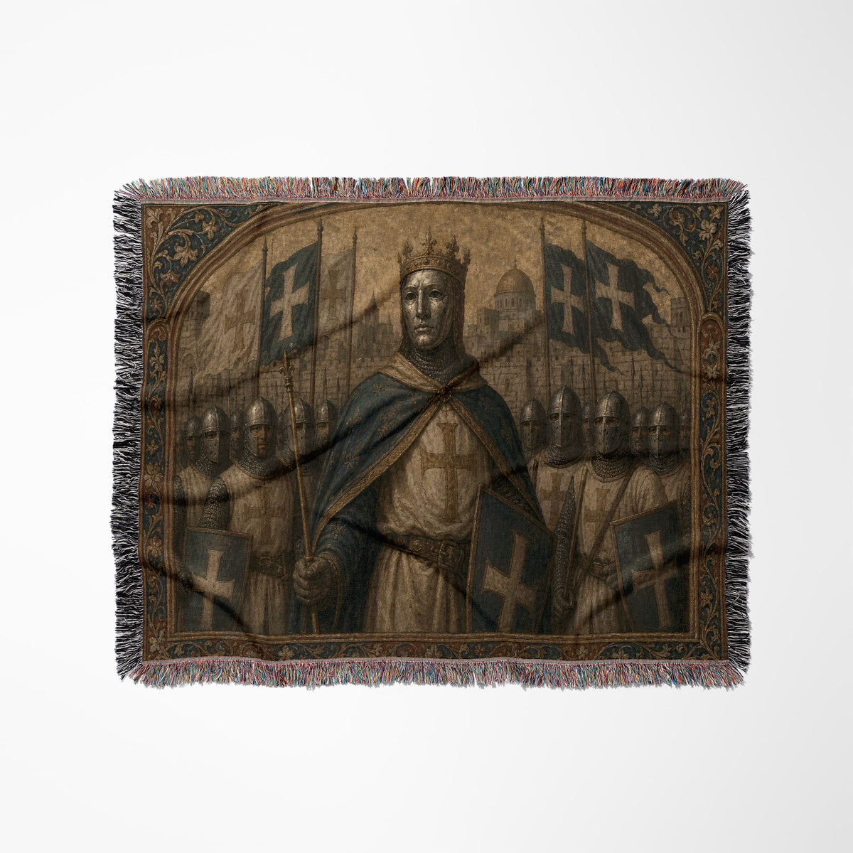 CalmNestStyle Baldwin IV Before His Knights jacquard woven blanket
