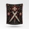 Swords Cross Shields Knights Templar Woven Blanket