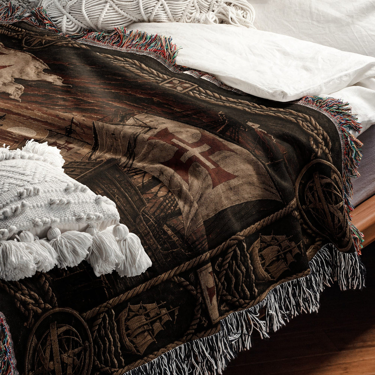 MyDesigns Torchlit Muster Before the Castle jacquard woven blanket