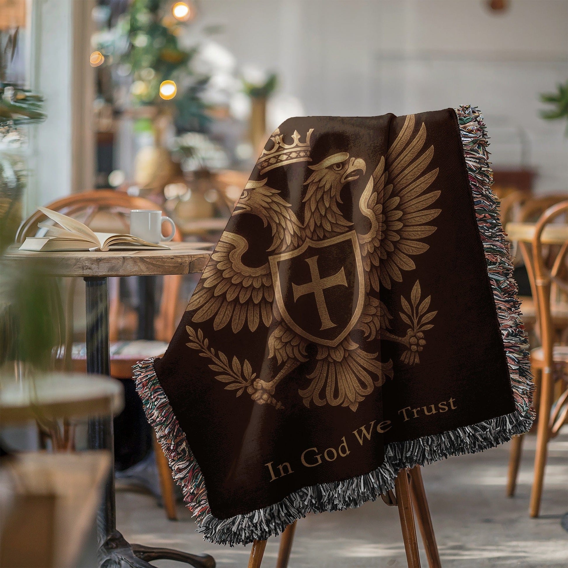 In God We Trust Eagle Crest Blanket for Home Decor