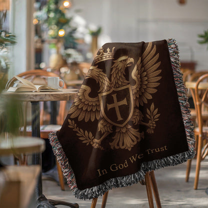 In God We Trust Eagle Crest Blanket for Home Decor