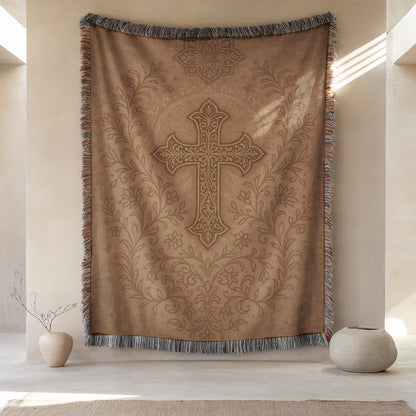 Elegant Cross Design Decorative Blanket Product