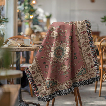 Elegant Floral Patterned Woven Throw Blanket Product