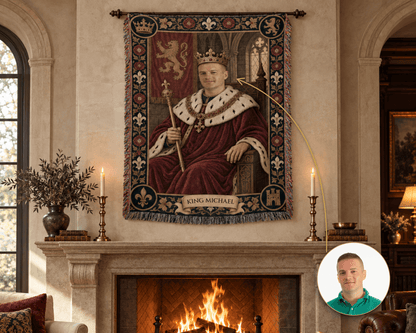 MyDesigns The Crowned King I Your Portrait, Woven jacquard woven blanket
