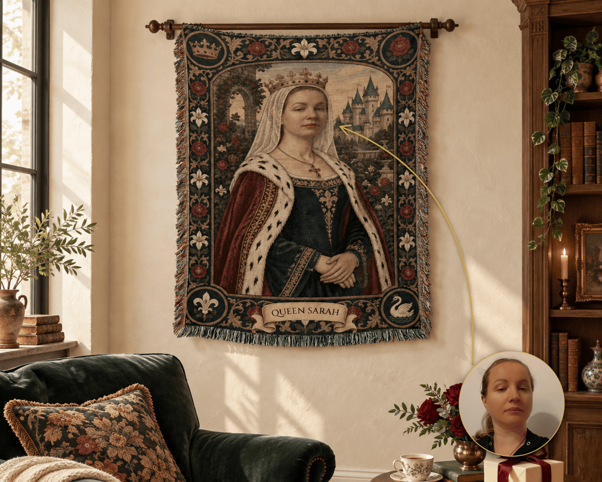 MyDesigns The Rose Queen I Your Portrait, Woven jacquard woven blanket