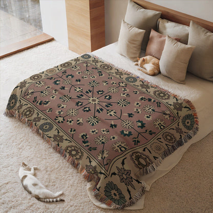 Floral Design Throw Blanket with Intricate Patterns